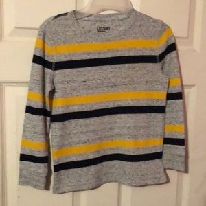Urban Pipeline Gray Multicolor Striped Long Sleeve Waffle Knit Shirt Boys Small